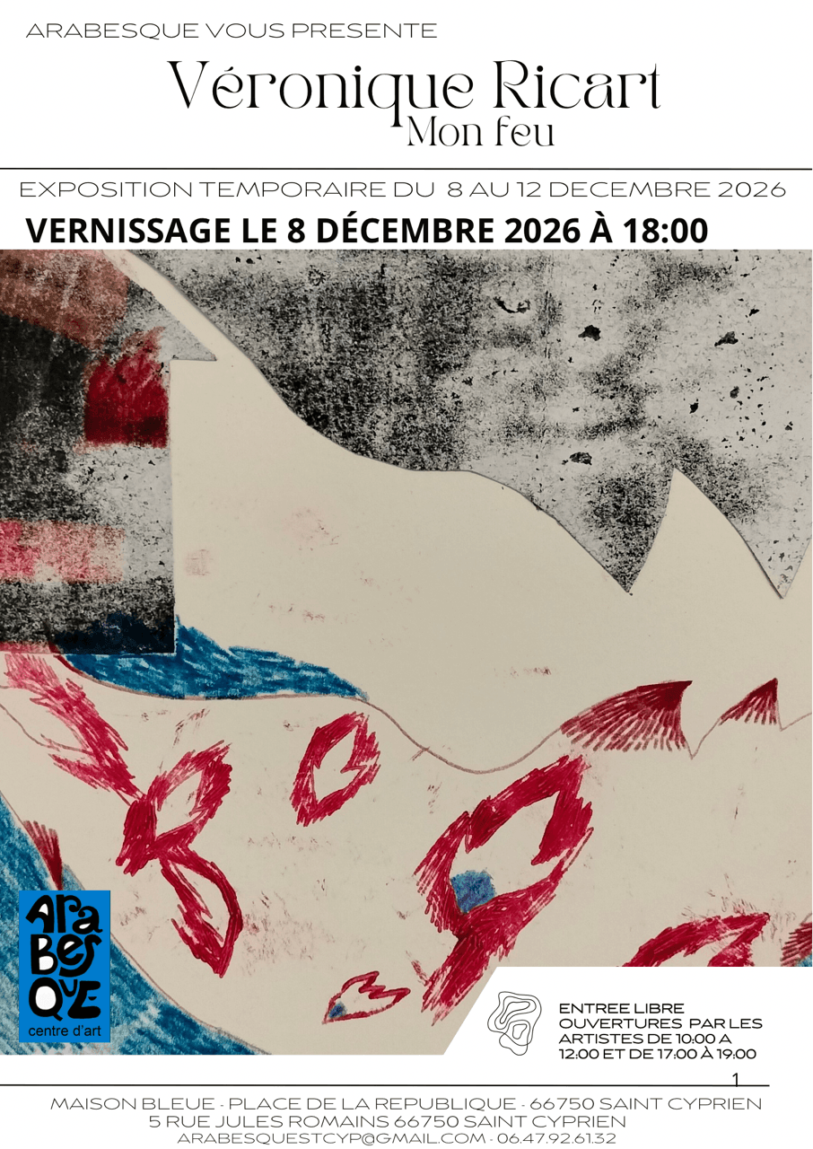 Exposition "mon feu" de veronique ricart - chez arabesque