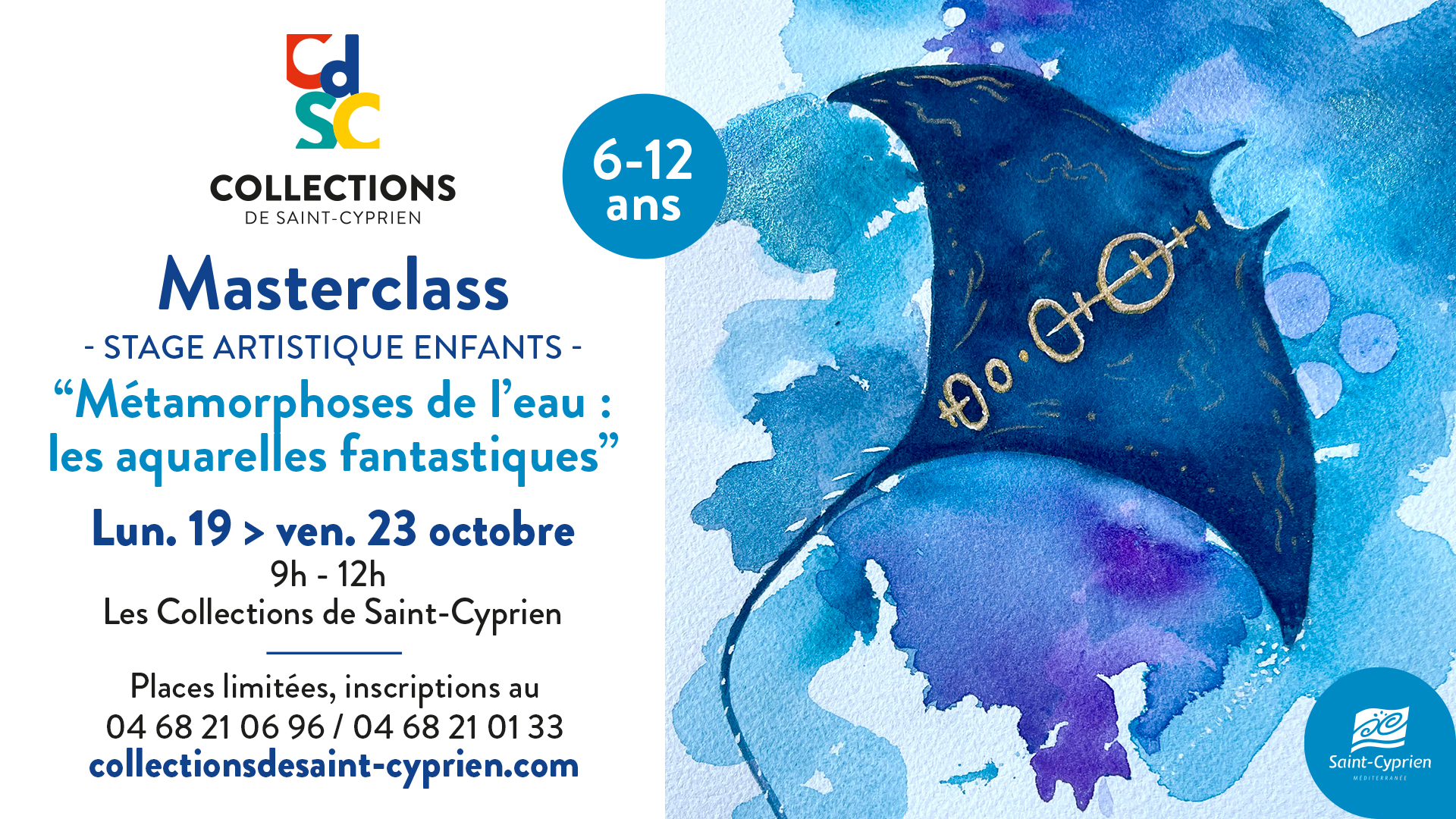 MASTERCLASS – STAGE ARTISTIQUE ENFANTS – « MÉTAMORPHOSES DE L&rsquo;EAU : LES AQUARELLES FANTASTIQUES »