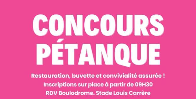 Octobre rose: Concours de pétanque