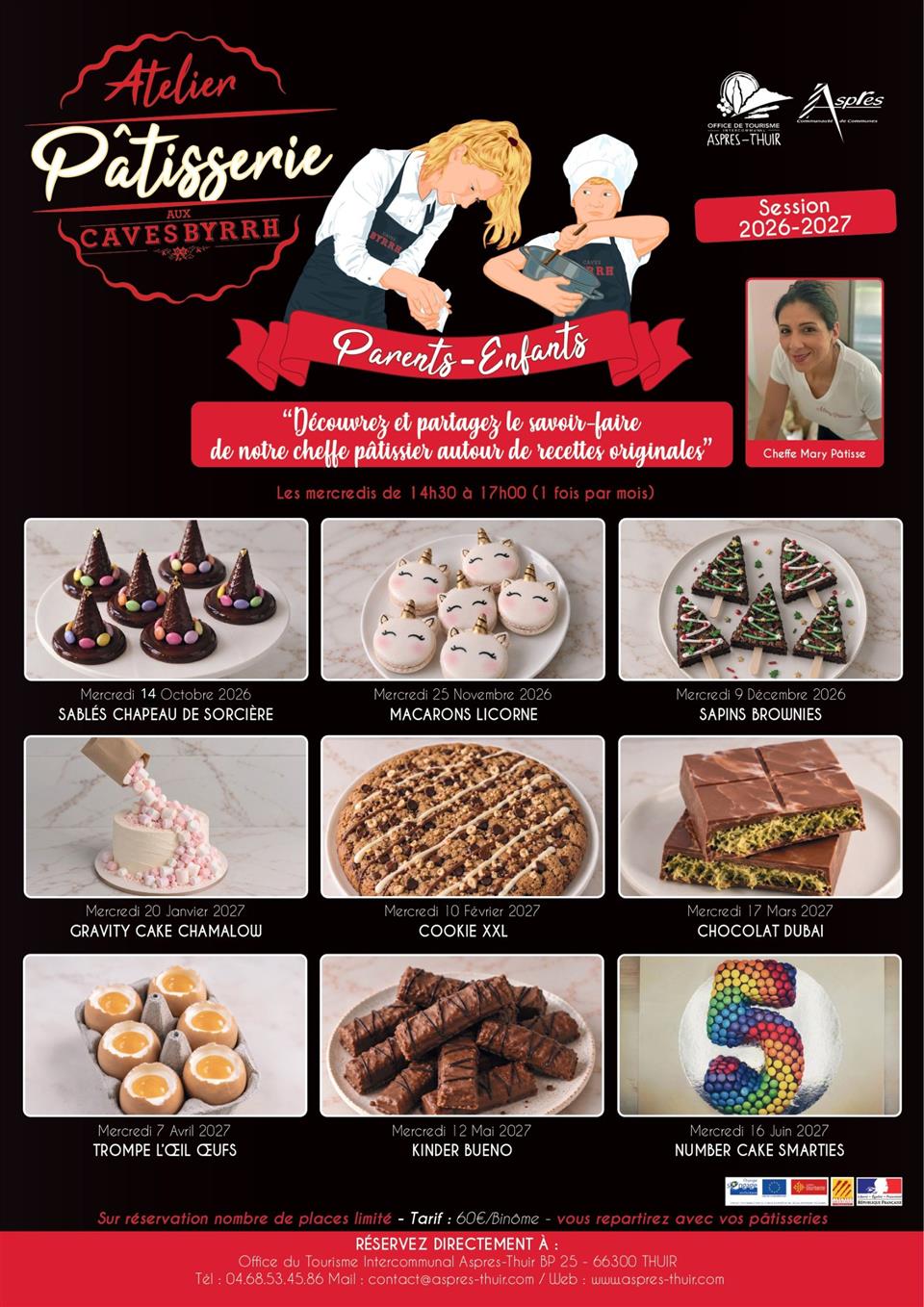 Atelier pâtisserie parent-enfant aux caves byrrh 2026/2027