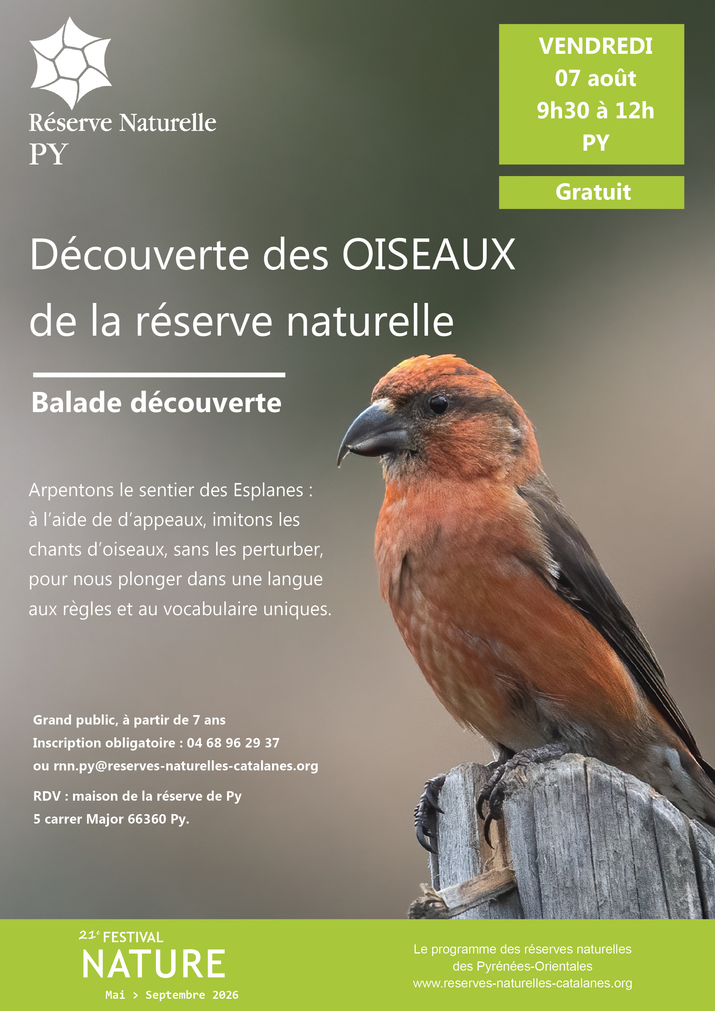 Balade découverte : Découverte des oiseaux de la réserve naturelle