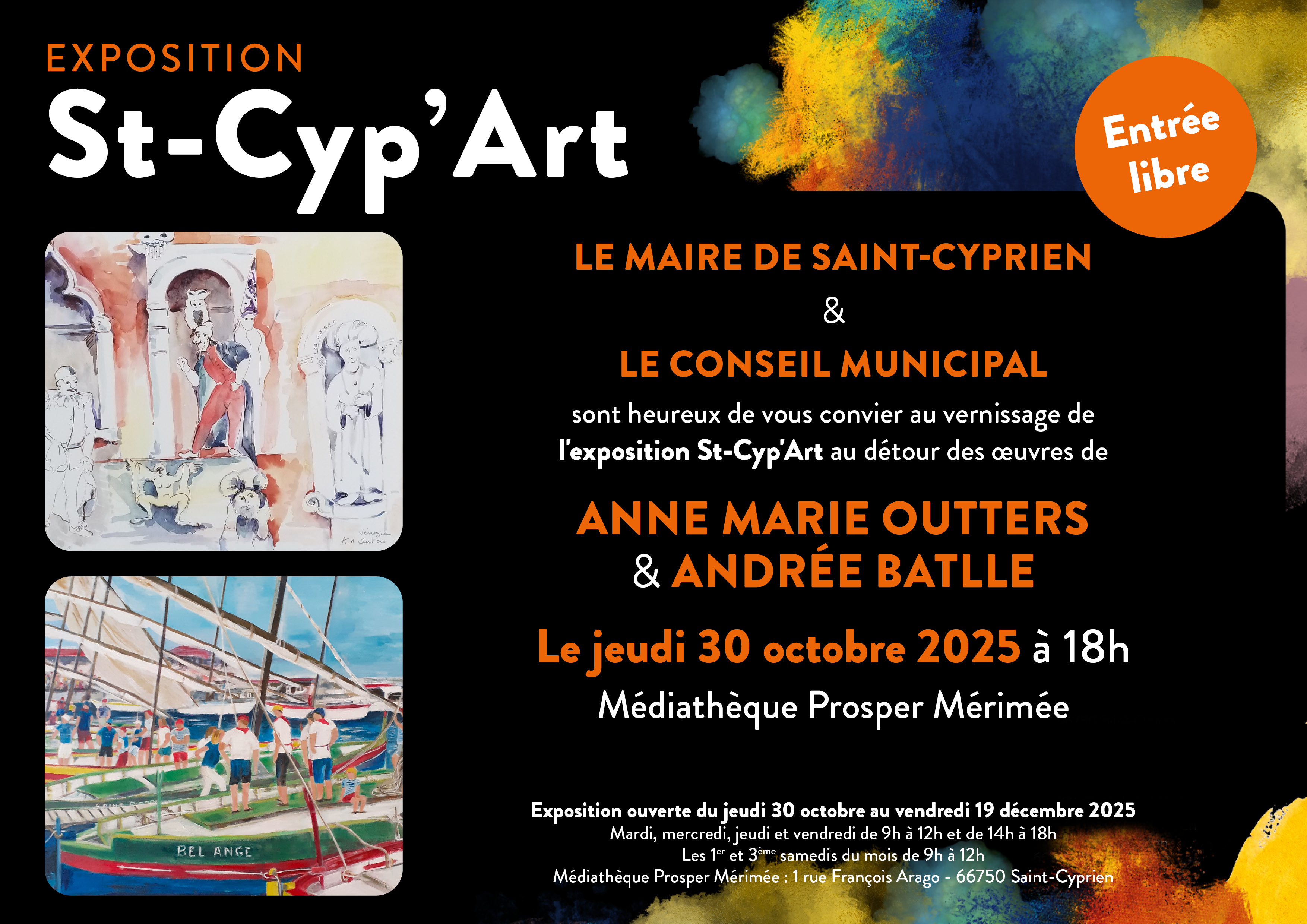 VERNISSAGE DE L’EXPOSITION ST-CYP’ART ANDREE BATLLE & ANNE-MARIE OUTTERS